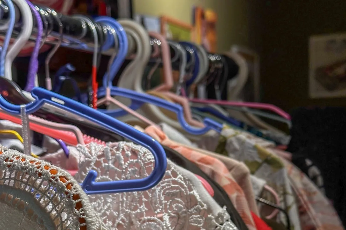 Dresses on hangers